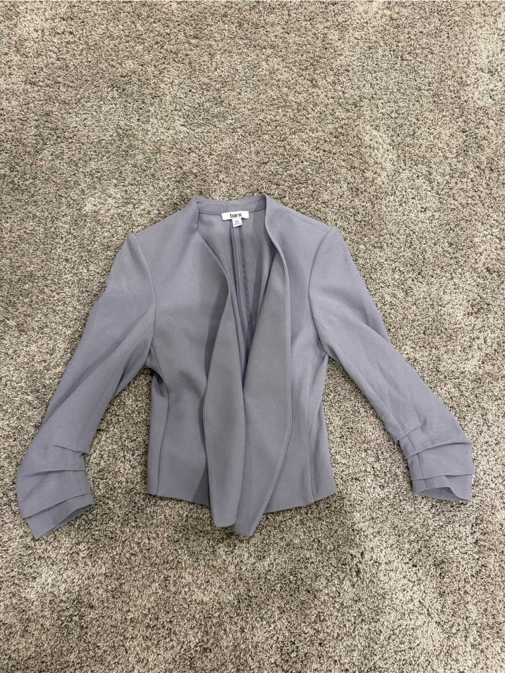 Bar III Gray Draped Open-Front Blazer